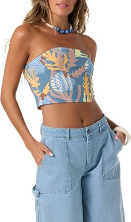 O'Neill Adeline Print Tube Top in Captains Blue at Nordstrom, Size Xx-Large