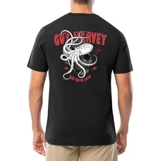 Guy Harvey Mens Short Sleeve Cotton Graphic T-Shirt, Black/Deep Sea No Limits, Medium