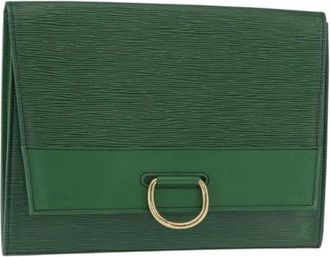Louis Vuitton Pre-owned Clutches, female, Green, Size: ONE SIZE Pre-owned Leather Clutch