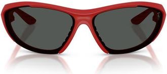 Ferrari 73mm Cat Eye Sunglasses in Red Matte/grey at Nordstrom