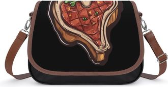 Generic T-Bone Steak Crossbody Bags for Women Shoulder Messenger Bag Purse Handbags