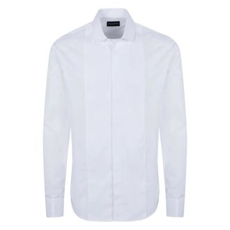 Armani Klassiek Overhemd met Lange Mouwen - Heren - Overhemden - Wit - Maat: S