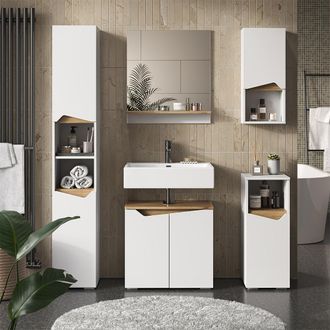 Vicco Conjunto De Muebles De Ba&ntilde;o Marelle, Blanco, 5 Piezas