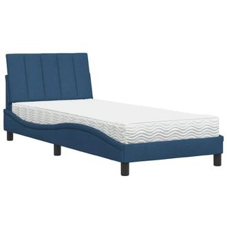 vidaXL Cama Con Colch&oacute;n Tela Azul 90x190 Cm Vidaxl