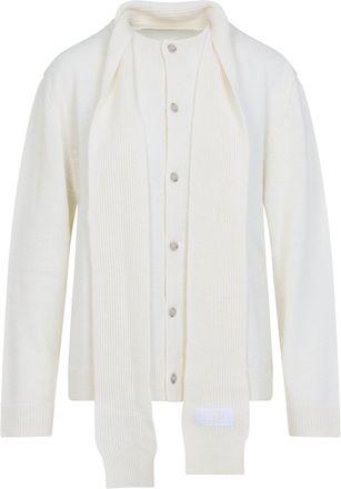 Maison Margiela White Wool Cardigan-Donna