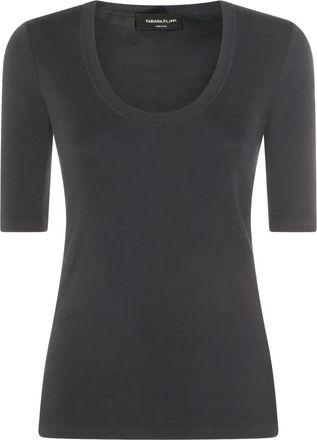 Fabiana Filippi Top met diepe ronde hals - Blauw
