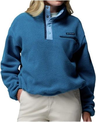 Columbia Helvetia II Cropped Half Snap Fleece Fleecepullover f&uuml;r Damen | blau