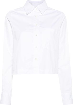 Closed cropped shirt - women - Cotton/Spandex/Elastane - S - White