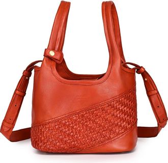 OLD TREND Lily Small Handwoven Everyday Leather Tote in Orange at Nordstrom