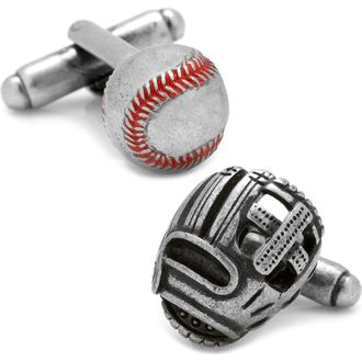 Cufflinks Inc. Baseball & Glove Cuff Links in Silver at Nordstrom