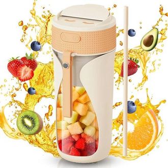OEM Vaso Mezclador Port&aacute;til, Licuadora Multifuncional De 450 Ml, Potente Procesador De Alimentos Con 6 Cuchillas, Carga Usb, C, Etc, Color Naranja
