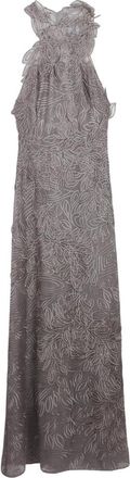 Alberta Ferretti Abito lungo ricamato - Dames - Avondkleed - Grijs - S - Kleedjes