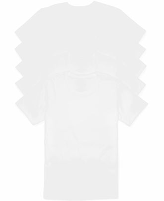 Calvin Klein Mens 100% Cotton T-Shirt Packs Underwear, 5 White Crewneck, Medium (Pack of 5)
