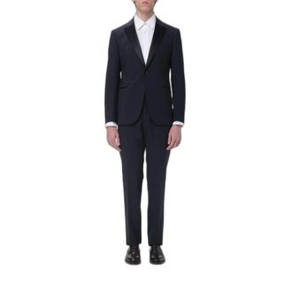 Giorgio Armani Traje de Lana con Cuello Chal - Suits - Hombre - Azul - 2XL