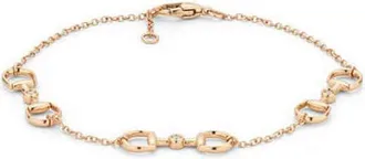 Gucci Horsebit 18k Rose Gold Diamond Bracelet - YBA837594001