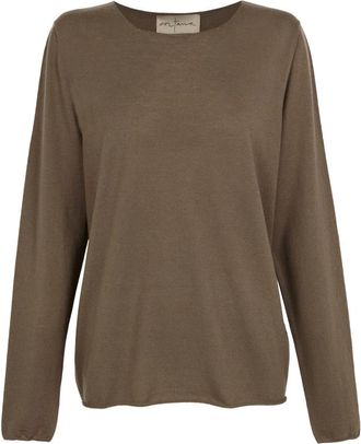 Cortana Unisex Trui met Ronde Hals - Dames - Ronde hals truien - Grijs - 2XL - Wol - Truien & Vesten