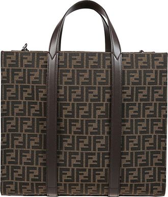 Fendi Light Brown FF Jacquard Tote Bag