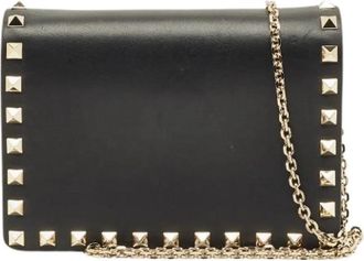 Valentino Pre-owned Leren Clutch - Dames - Vintage Clutch - Zwart - ONE Size - Leer - Vintage