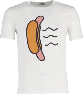 Acne Studios Hotdog T-Shirt in White Cotton
