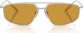 Prada 58mm Pillow Sunglasses in Silver /Dark Honey at Nordstrom