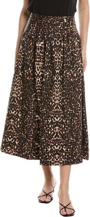 NVLT Nvlt Poplin Gathered Midi Skirt
