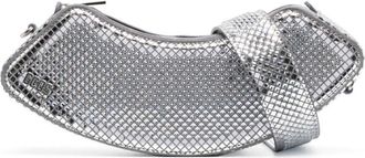 GCDS medium Comma Mirror leather shoulder bag - unisex - Calf Leather/glass - One Size - Silver