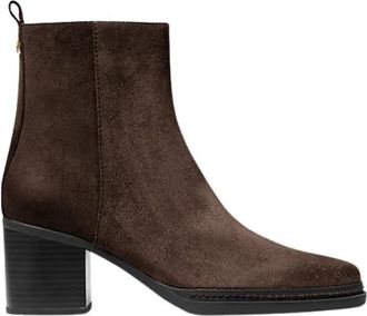 Michael Kors Lex Ankle Boot - Dames - Laarzen met Hak - Bruin - 40 EU - Leer - Schoenen