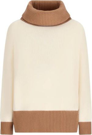 Herno Truien & Vesten, Dames, Beige, M, Turtleneck Trui