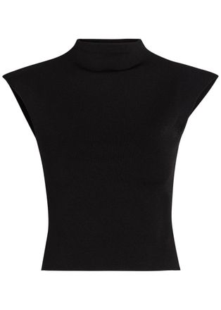 A.W.A.K.E Mode Cap-sleeve Close-knit top - Black - XL (UK16 / XL)