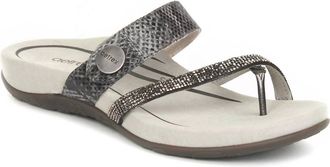 Aetrex Womens Izzy Sparkle Slide Sandal In Pewter Sparkle