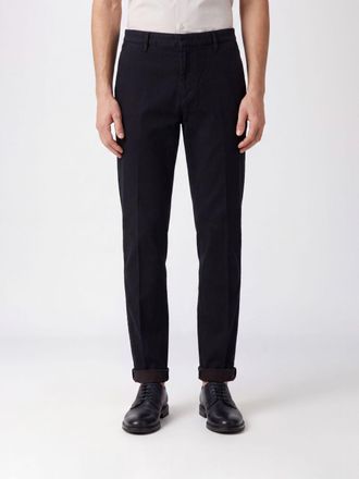 Dondup Pantaloni slim fit in cotone a vita media con risvolto
