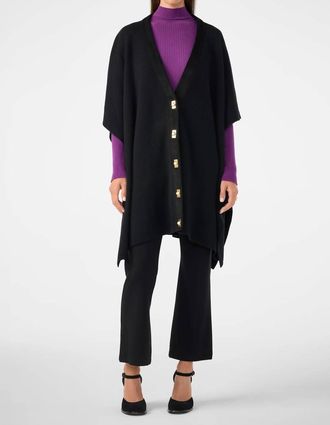 Trina Turk Sapphire Poncho In Black