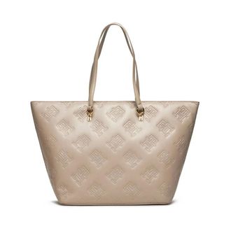 Tommy Hilfiger Canvas Shoulder Bag with Zip Closure - female - Tommy Hilfiger - Shopping Bags - Beige - ONE SIZE - Bags