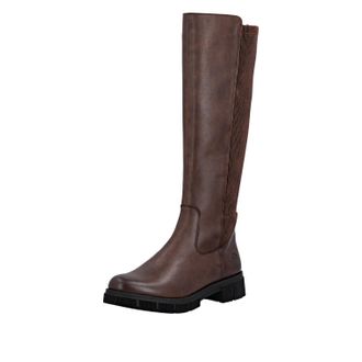 Remonte Stiefel REMONTE, Damen, Gr. 36, Normalschaft, braun, Elastischer Einsatz, Leder, Lederimitat, unifarben, Schuhe Stiefel, Langschaftstiefel, Stretchsti