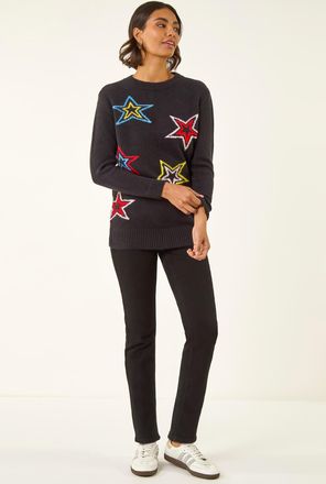 Roman Star Crew Neck Knit Jumper