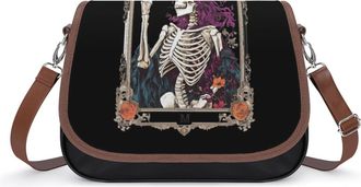 Generic Tarot Card Skeletal Butterfly Womens Crossbody Bag Fashion Shoulder Handbags Message Tote Bag with Adjustable Strap