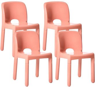 Beliani Beliani - Conjunto De 4 Sillas De De Jard&iacute;n De Pl&aacute;stico Para Interior Y Exterior Sin Reposabrazos Apilables Coral Betim