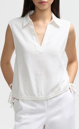 NVLT Sleeveless Drawstring Hem Top in White at Nordstrom Rack, Size X-Large