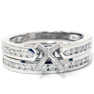 Pompeii3 1/2ct Cathedral Diamond Channel Set Rings 14K White Gold Size Selectable