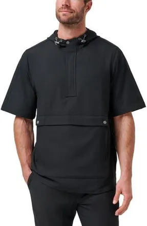 Travis Mathew Sport Mode Short Sleeve Hoodie in Black at Nordstrom Rack, Size X-Large