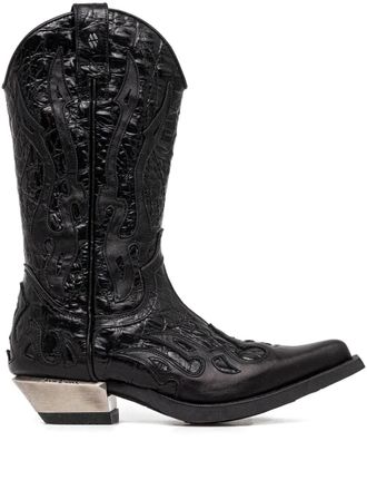 New Rock 40mm leather boots - Black