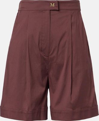 Max Mara Medeola pleated cotton-blend shorts