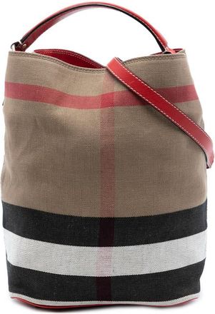Burberry Pre-owned Burberry Medium Mega Check Canvas Ashby Bucket Bag CNQINCHOQIN