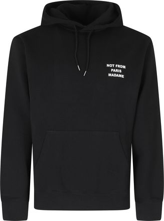 Dr&ocirc;le de Monsieur Black Bold Slogan Graphic Cotton Hoodie