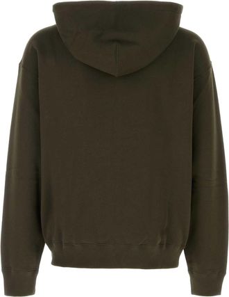 Jil Sander Mens Olive Green Cotton Sweatshirt 312 Exterior: Felpe Sweater