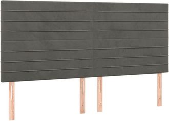 vidaXL Cabeceros 4 unidades de terciopelo gris oscuro 80x5x78/88 cm Vidaxl