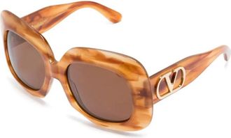 Valentino Zonnebril - Dames - Zonnebrillen - Oranje - 59 MM - Accessoires