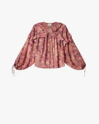 Isabel Marant Blouse Charis En Soie - Femme - Rose - Taille 34 - Isabel Marant - Collection &Eacute;t&eacute; Femme - Nouvelle Collection Capsule La Riviera