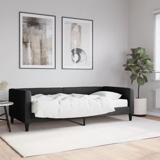 vidaXL Sof&aacute; Cama Con Colch&oacute;n Tela Negro 90x200 Cm Vidaxl
