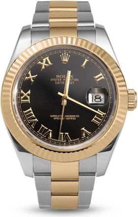 Rolex Pre-owned Rolex Datejust Automatic Chronometer Black Dial Mens Watch 116333 BKRO